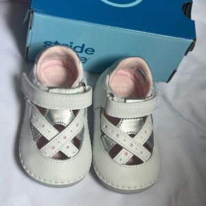 Stride Rite White and Pink Baby Walker Shoes